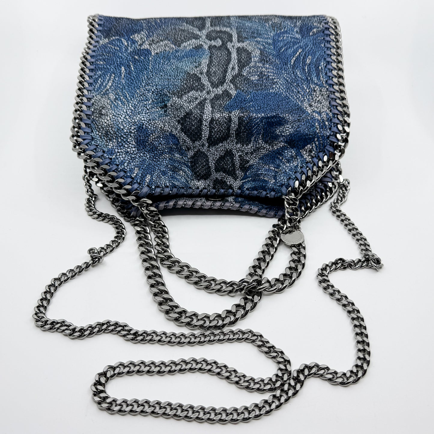 Stella McCartney Blue Snake & Jungle Print Falabella Mini Shoulder Bag