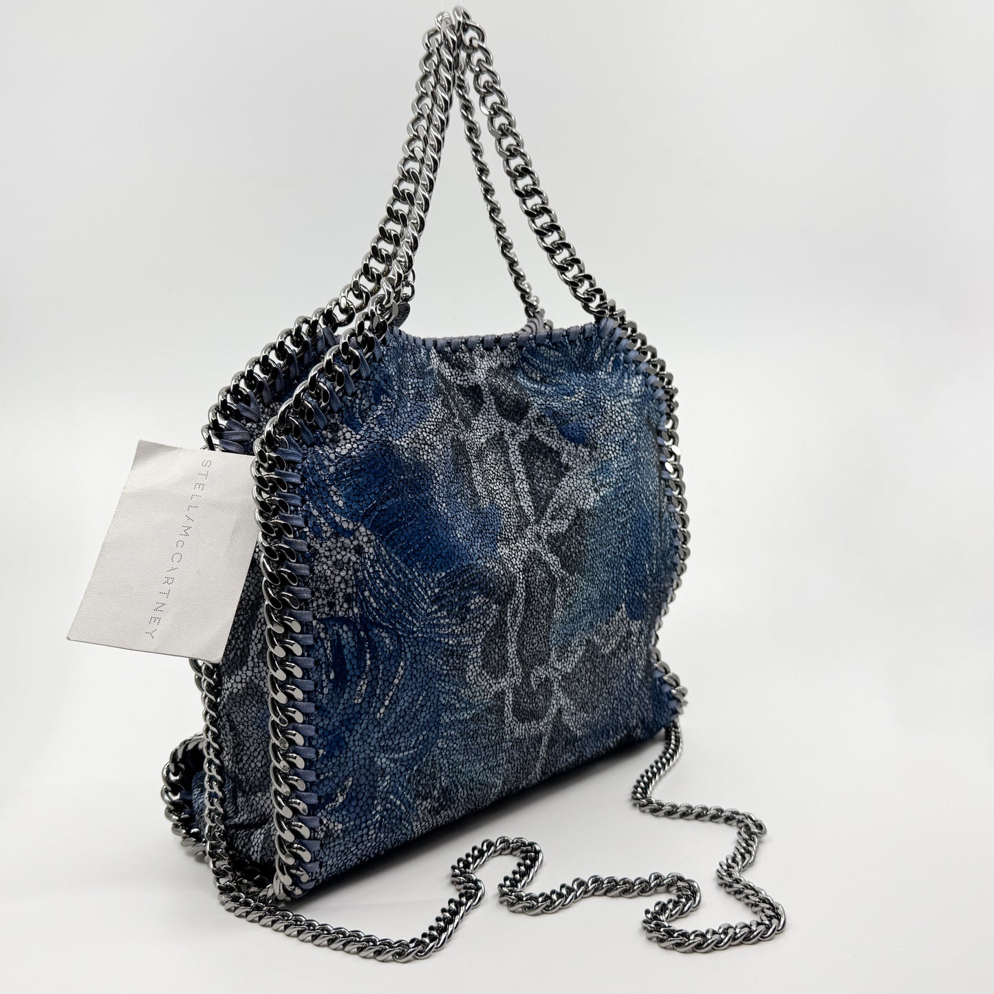 Stella McCartney Blue Snake & Jungle Print Falabella Mini Shoulder Bag
