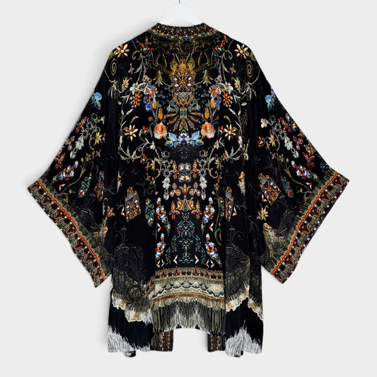 Camilla Night Garden Silk Floral Kimono Jacket Medium ~ AU12-14 [NEW]