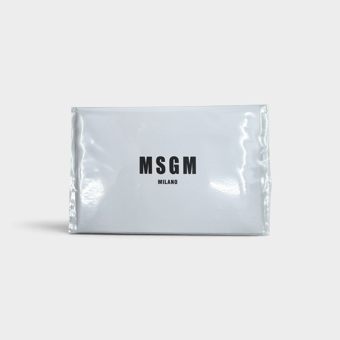 MSGM Black White Check Faux Leather Crossbody Bag
