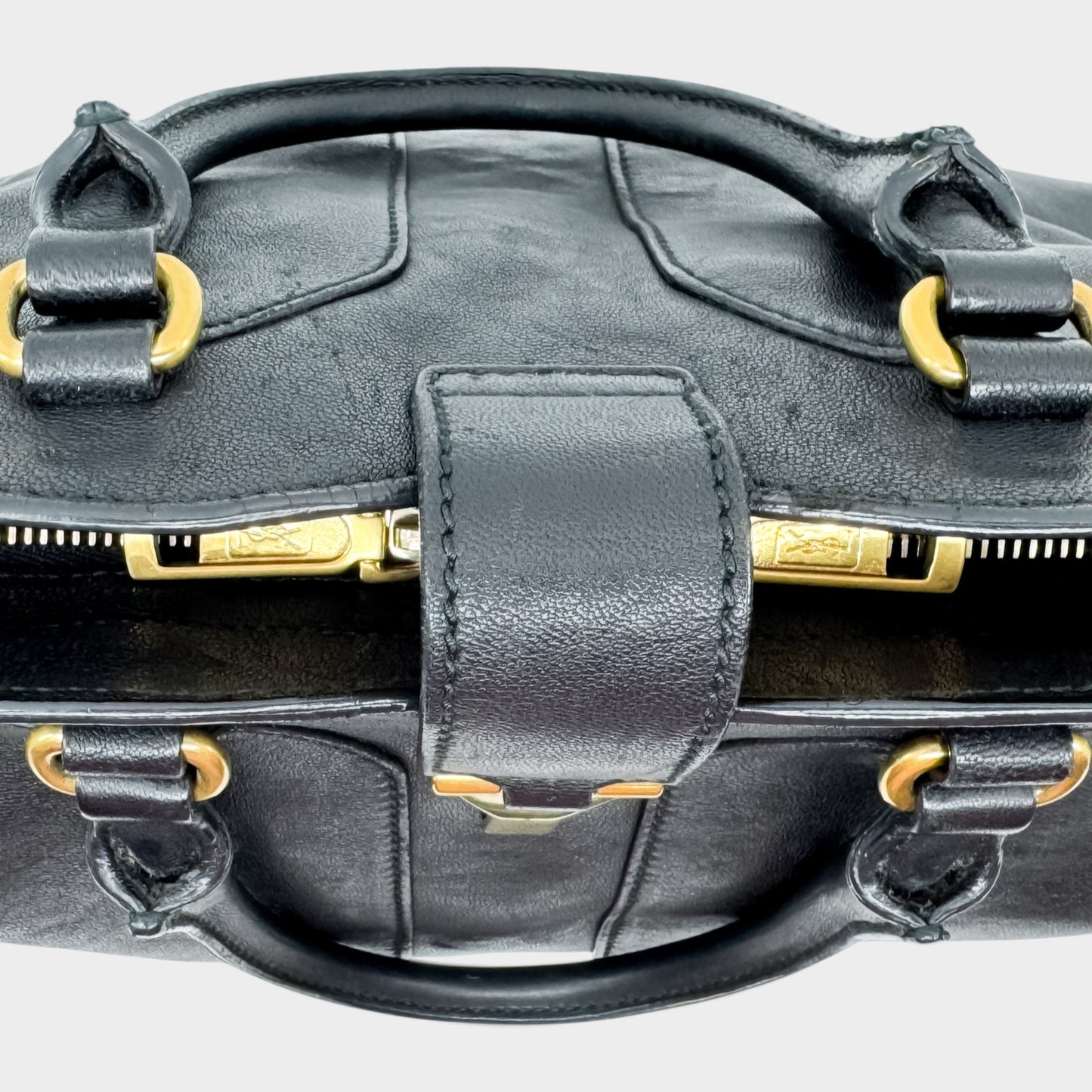 Yves Saint Laurent Black Leather Petite Small Cabas ChYc Y Tote Bag