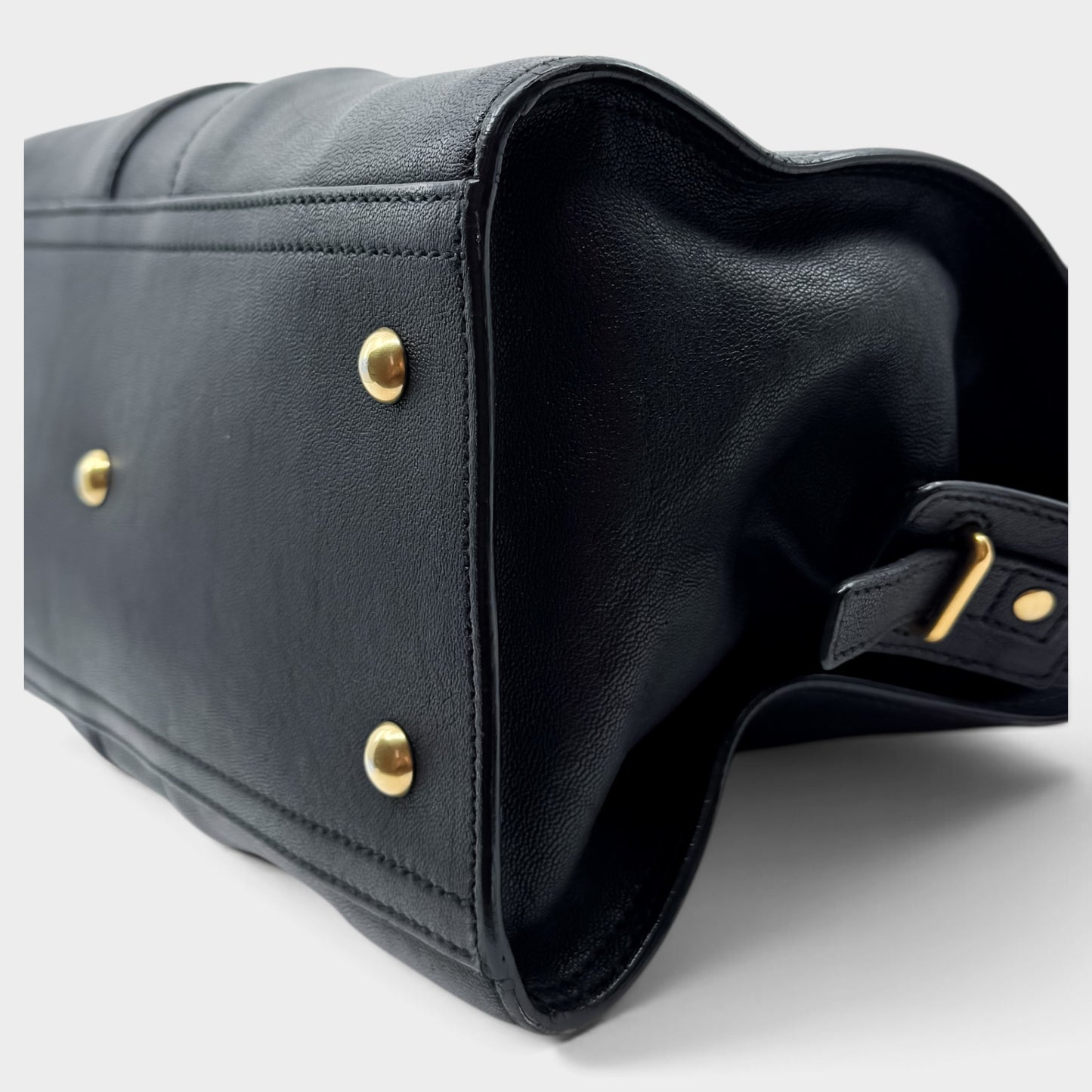Yves Saint Laurent Black Leather Petite Small Cabas ChYc Y Tote Bag