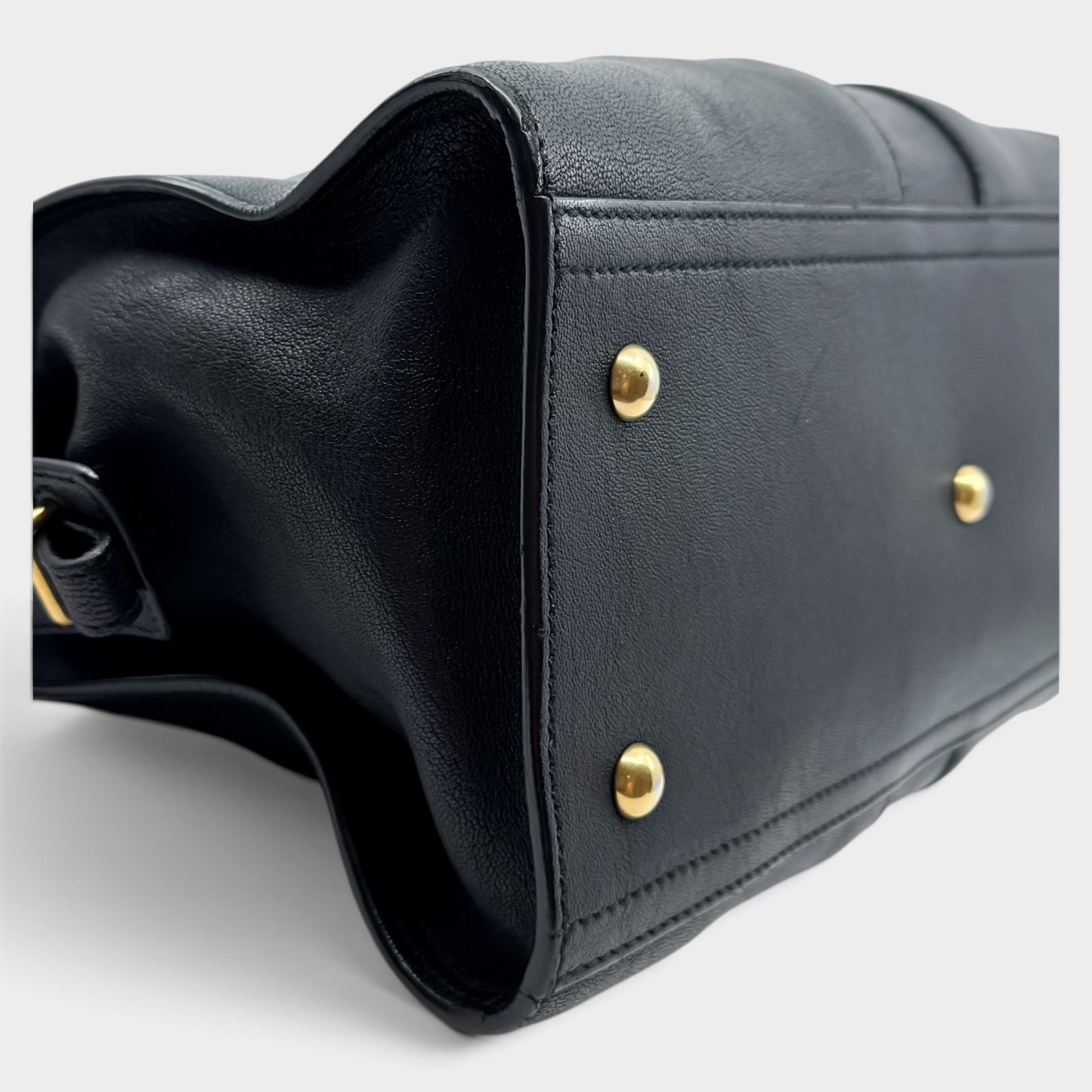 Yves Saint Laurent Black Leather Petite Small Cabas ChYc Y Tote Bag