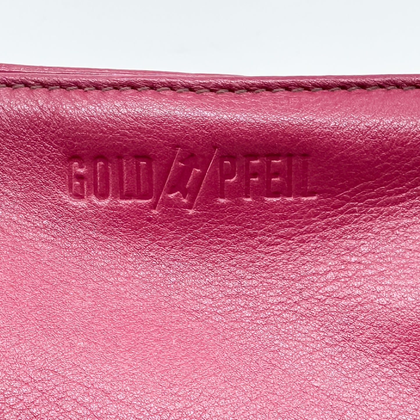 Goldpfeil Raspberry Red Leather Tote Satchel Bag