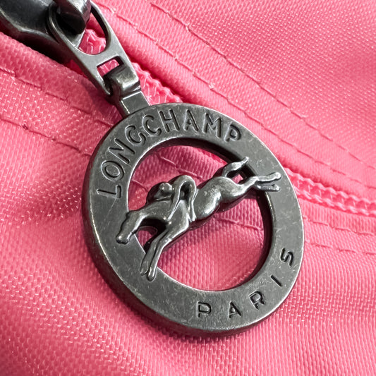 Longchamp Le Pliage Type L Bubblegum Pink Nylon Leather Travel Bag