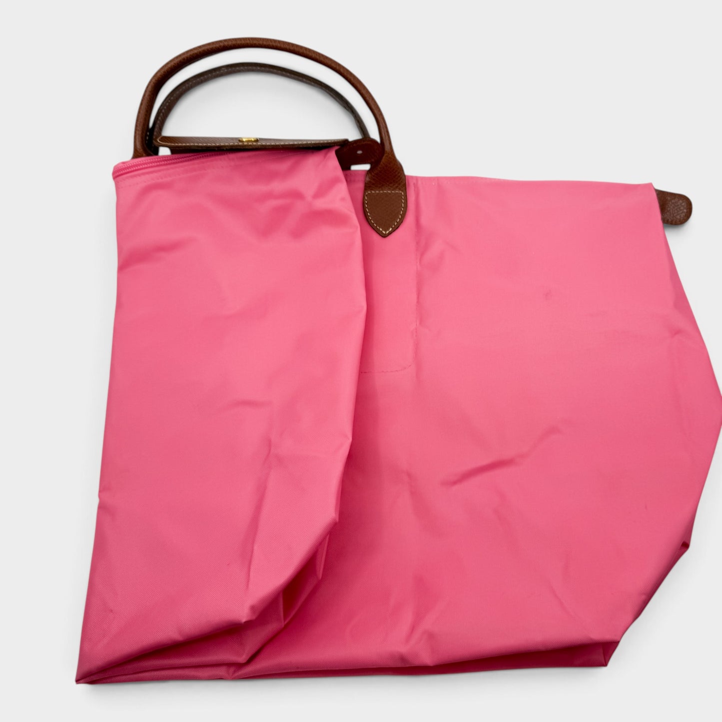 Longchamp Le Pliage Type L Bubblegum Pink Nylon Leather Travel Bag