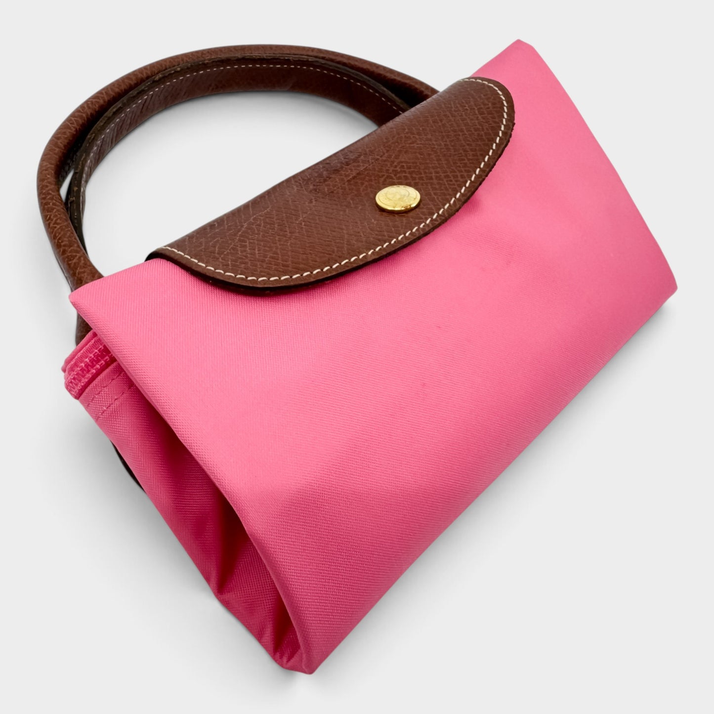 Longchamp Le Pliage Type L Bubblegum Pink Nylon Leather Travel Bag