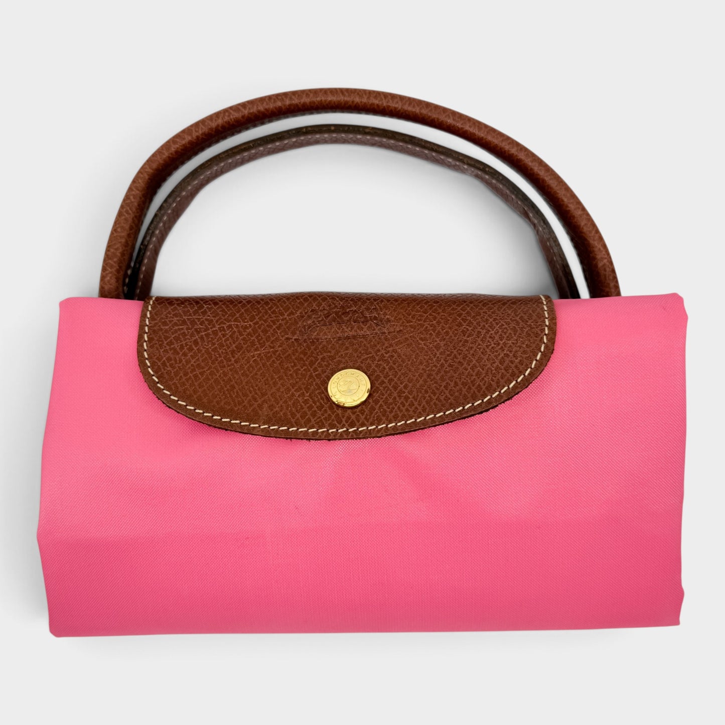 Longchamp Le Pliage Type L Bubblegum Pink Nylon Leather Travel Bag