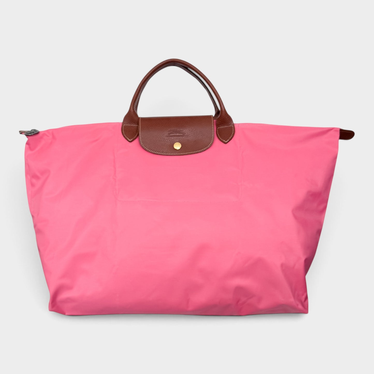 Longchamp Le Pliage Type L Bubblegum Pink Nylon Leather Travel Bag