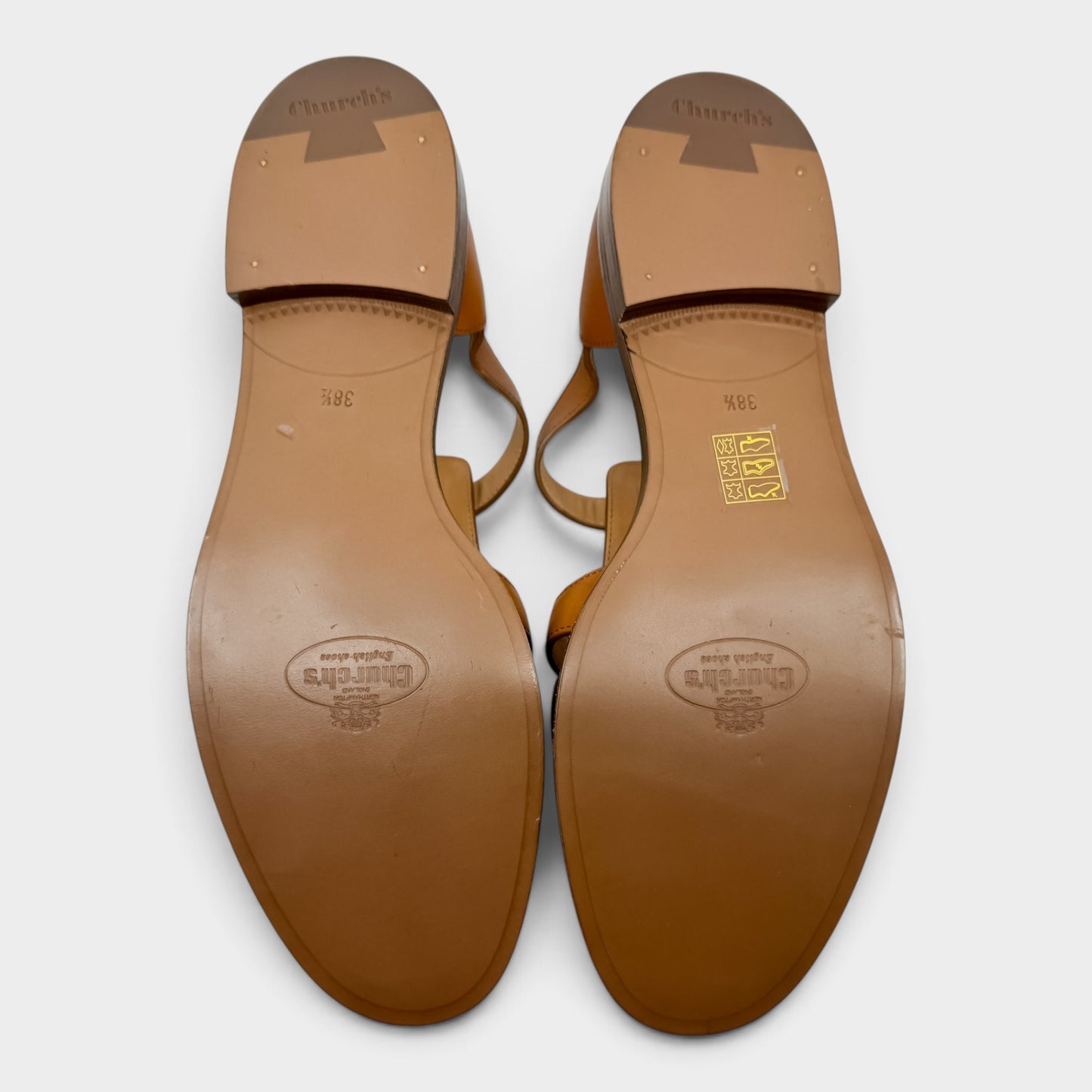 Church's England Tan Woven Leather Kelsey Flat Sandals Shoes EU38.5 ~ AU7.5 [NEW]
