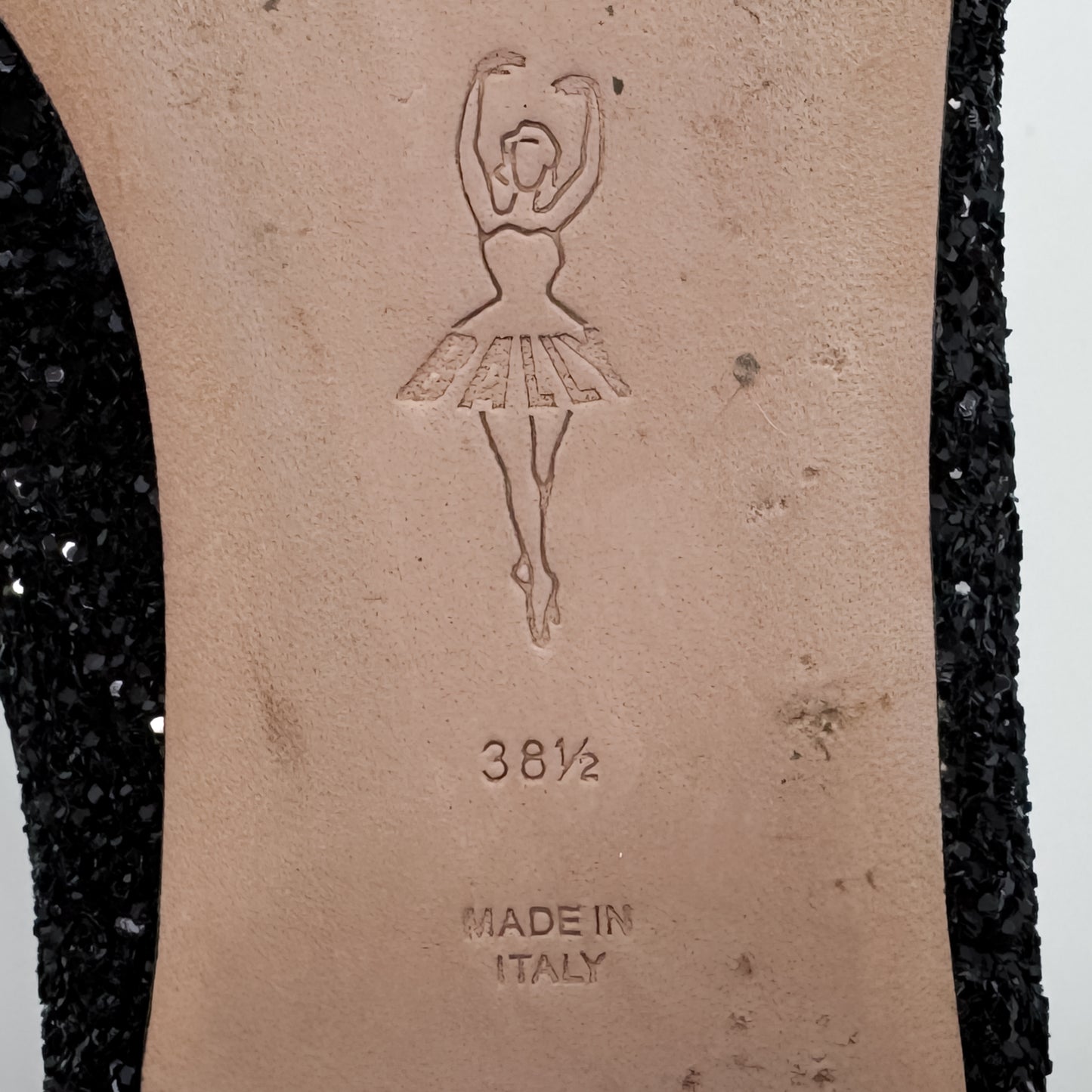 Bally Ballyrina Black Glitter Mary Jane Shoes Flat EU38.5 ~ AU7.5