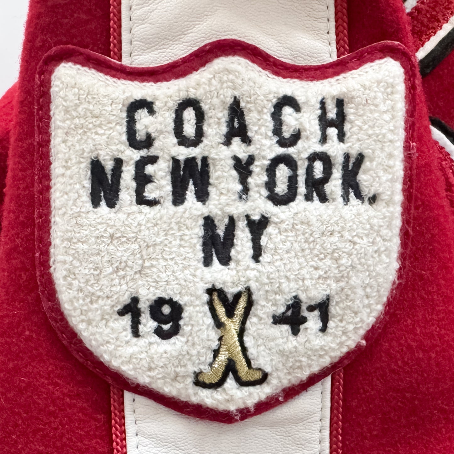Coach Red Wool & Leather New York Varsity Jacket XS ~ Small ~ AU8