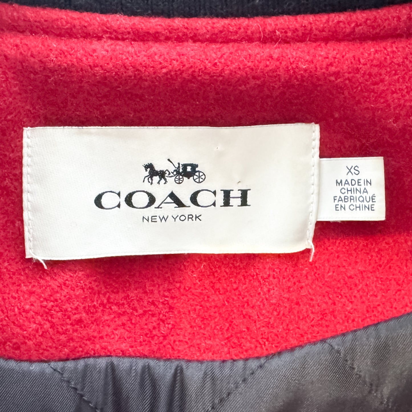 Coach Red Wool & Leather New York Varsity Jacket XS ~ Small ~ AU8