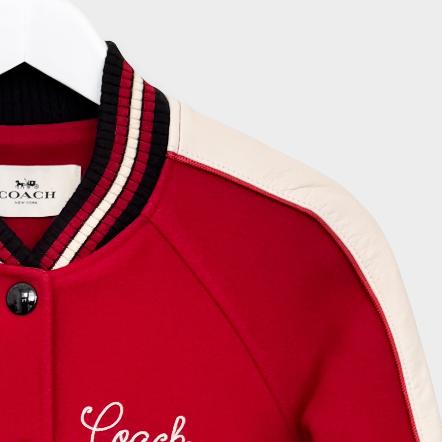 Coach Red Wool & Leather New York Varsity Jacket XS ~ Small ~ AU8