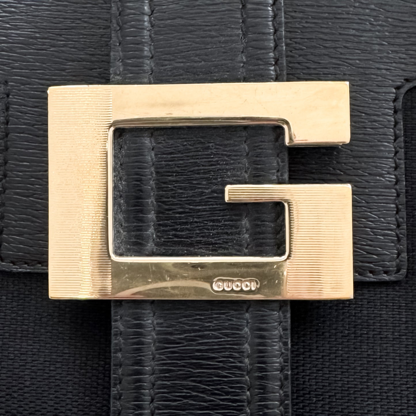 Gucci Y2K Black Canvas & Leather Handbag [Vintage Tom Ford Era]