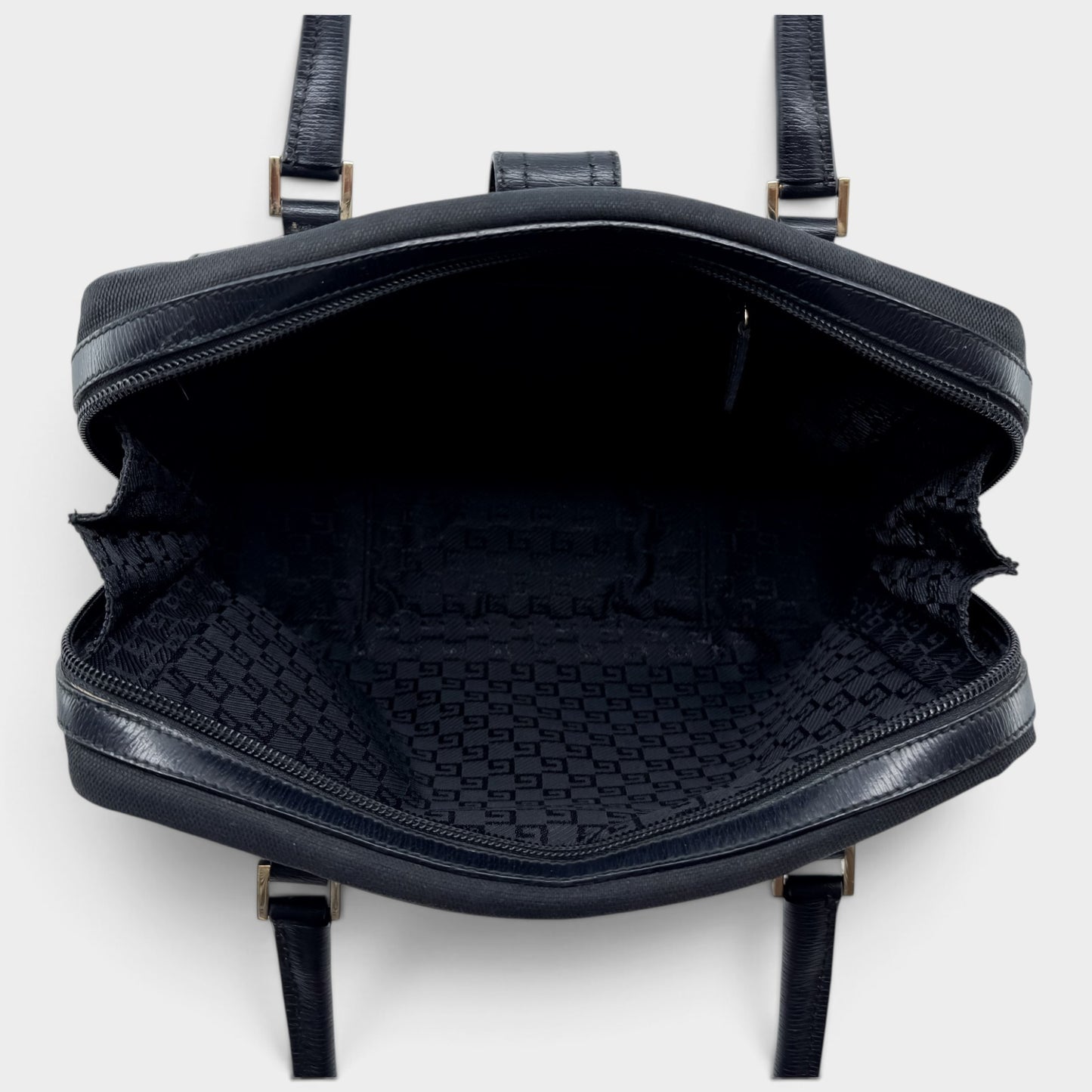 Gucci Y2K Black Canvas & Leather Handbag [Vintage Tom Ford Era]