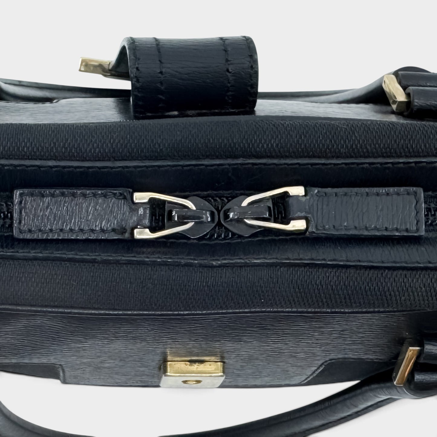 Gucci Y2K Black Canvas & Leather Handbag [Vintage Tom Ford Era]