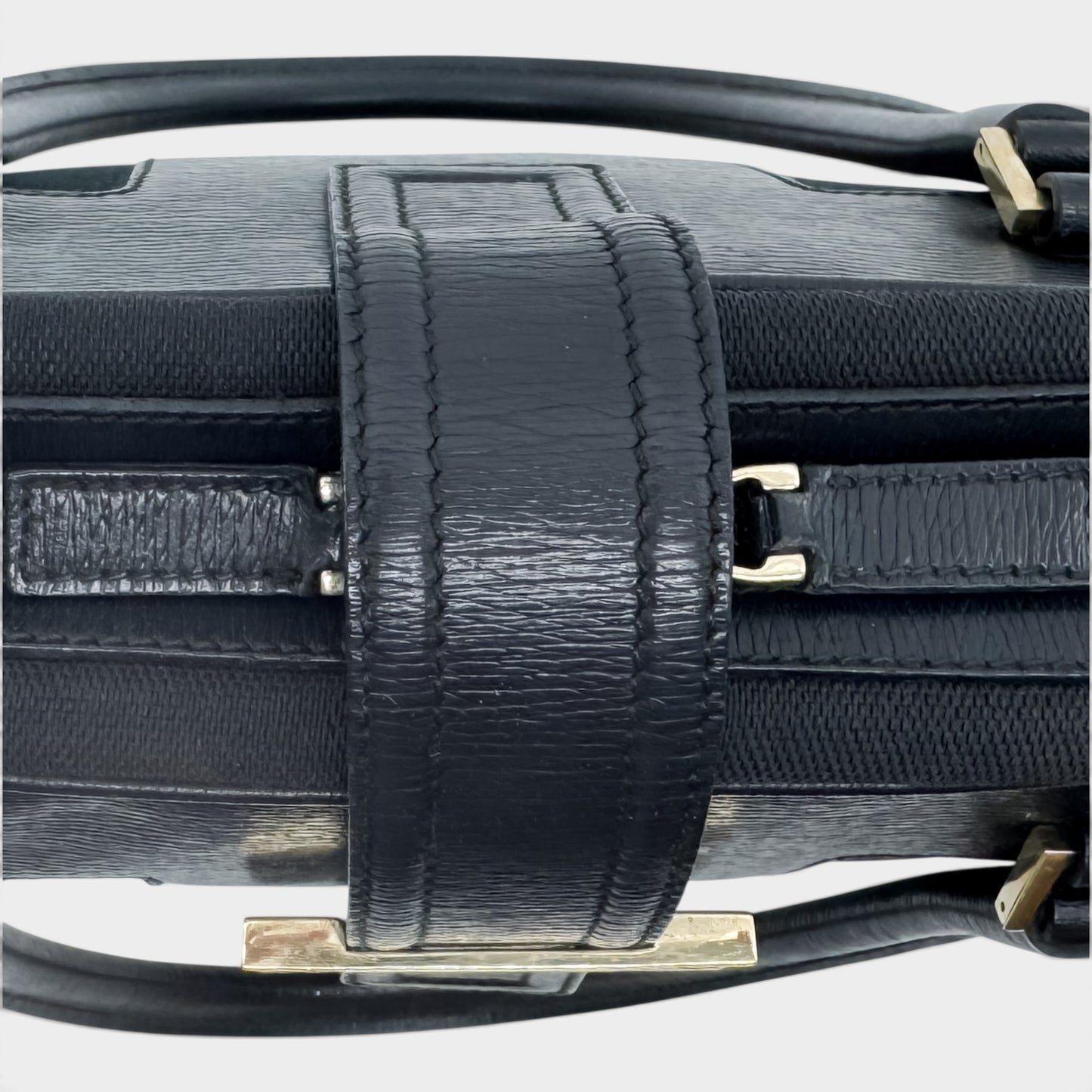 Gucci Y2K Black Canvas & Leather Handbag [Vintage Tom Ford Era]