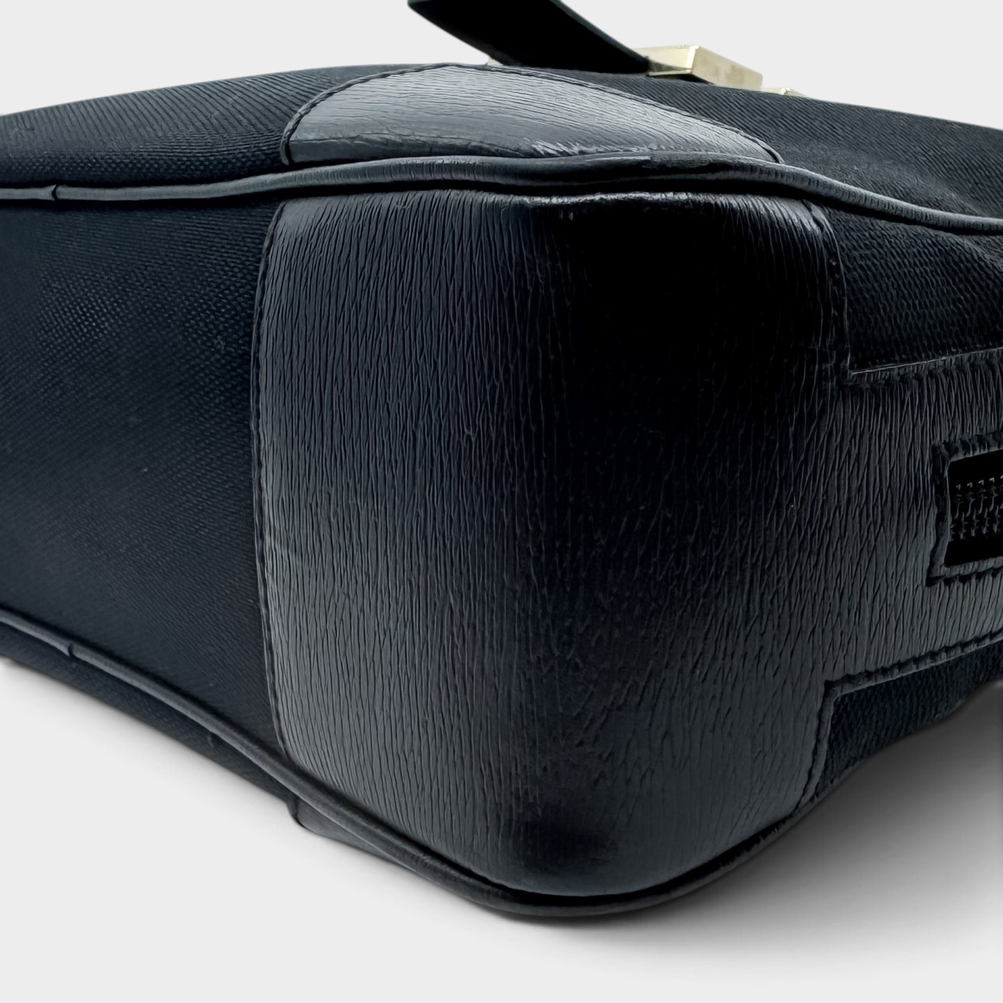 Gucci Y2K Black Canvas & Leather Handbag [Vintage Tom Ford Era]