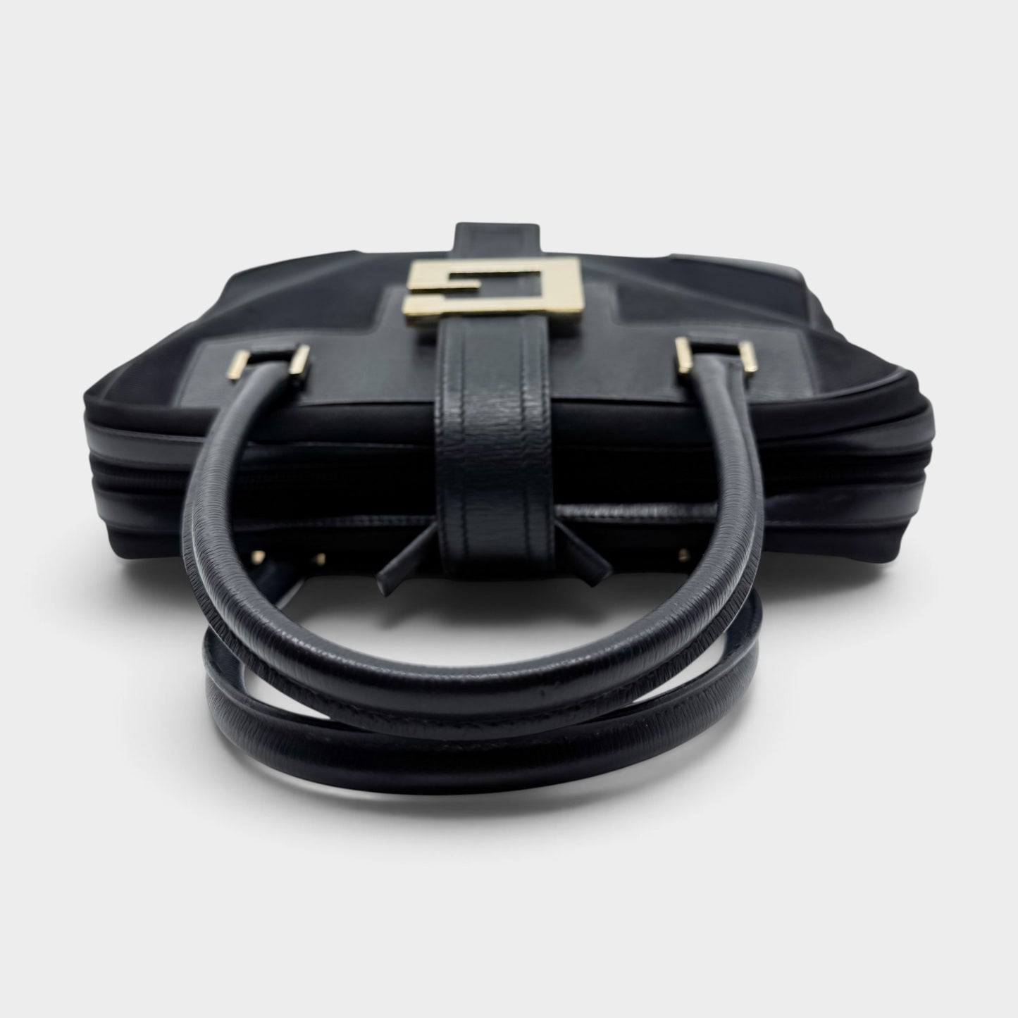 Gucci Y2K Black Canvas & Leather Handbag [Vintage Tom Ford Era]