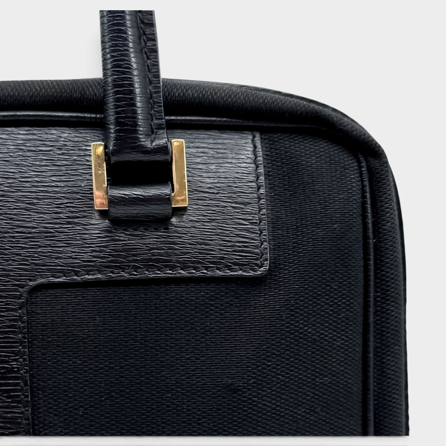 Gucci Y2K Black Canvas & Leather Handbag [Vintage Tom Ford Era]