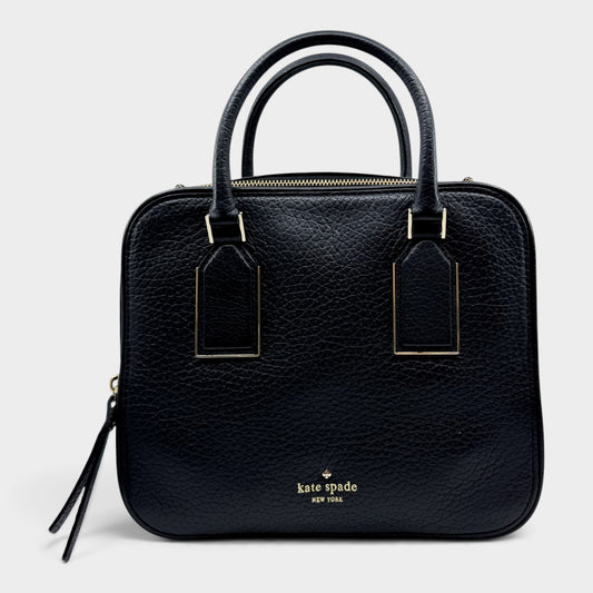 Kate Spade Black Grained Leather Cecil Court Elia Satchel Bag