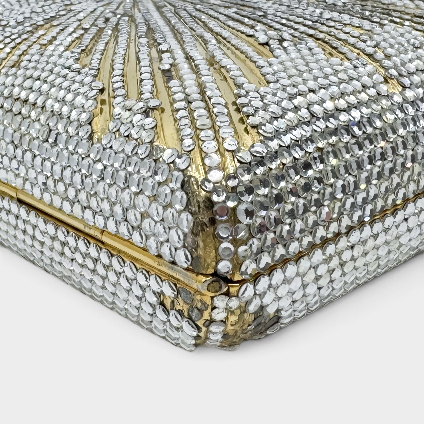 Judith Leiber Vintage Gold Starburst Box Minaudiere Clutch Bag [Rare]