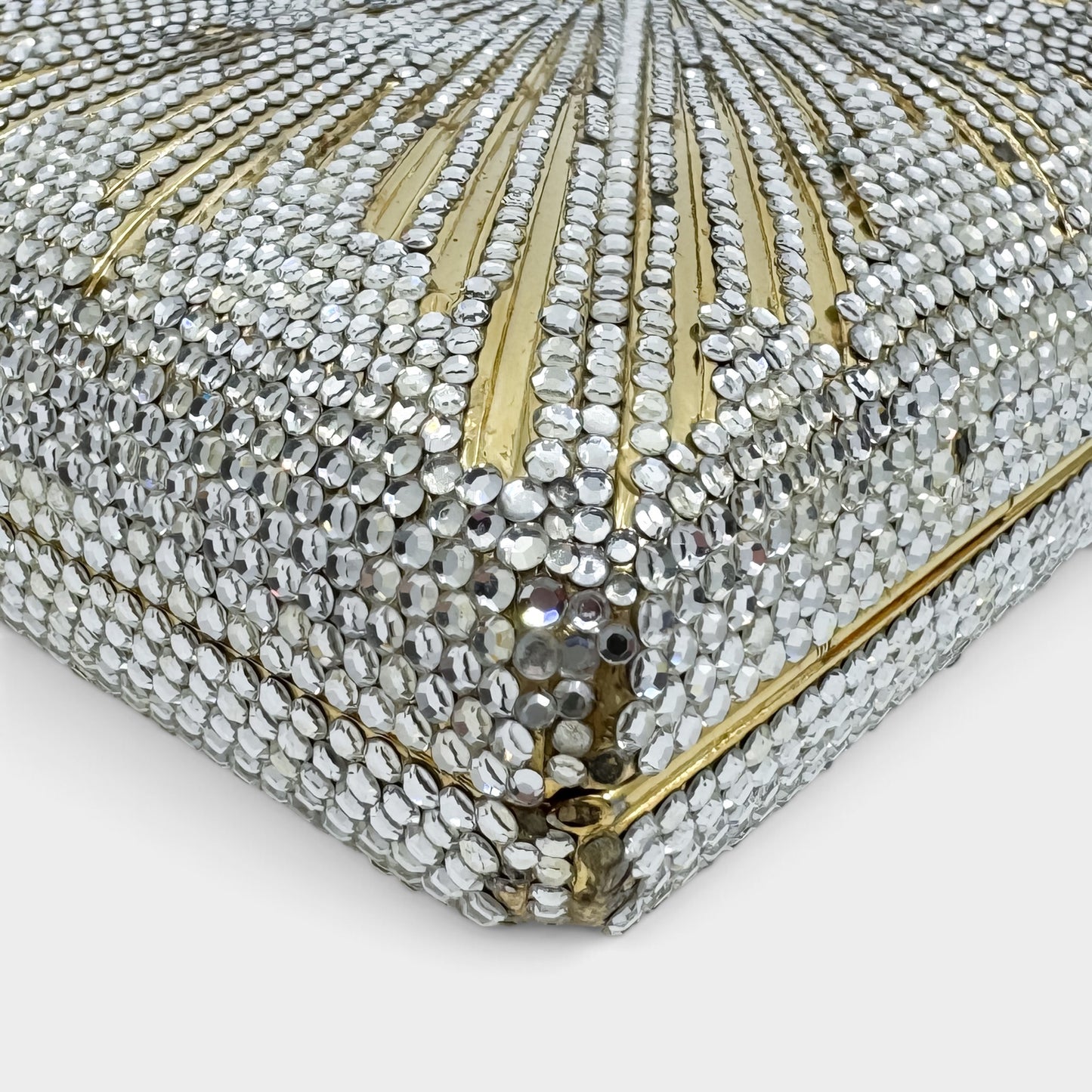 Judith Leiber Vintage Gold Starburst Box Minaudiere Clutch Bag [Rare]