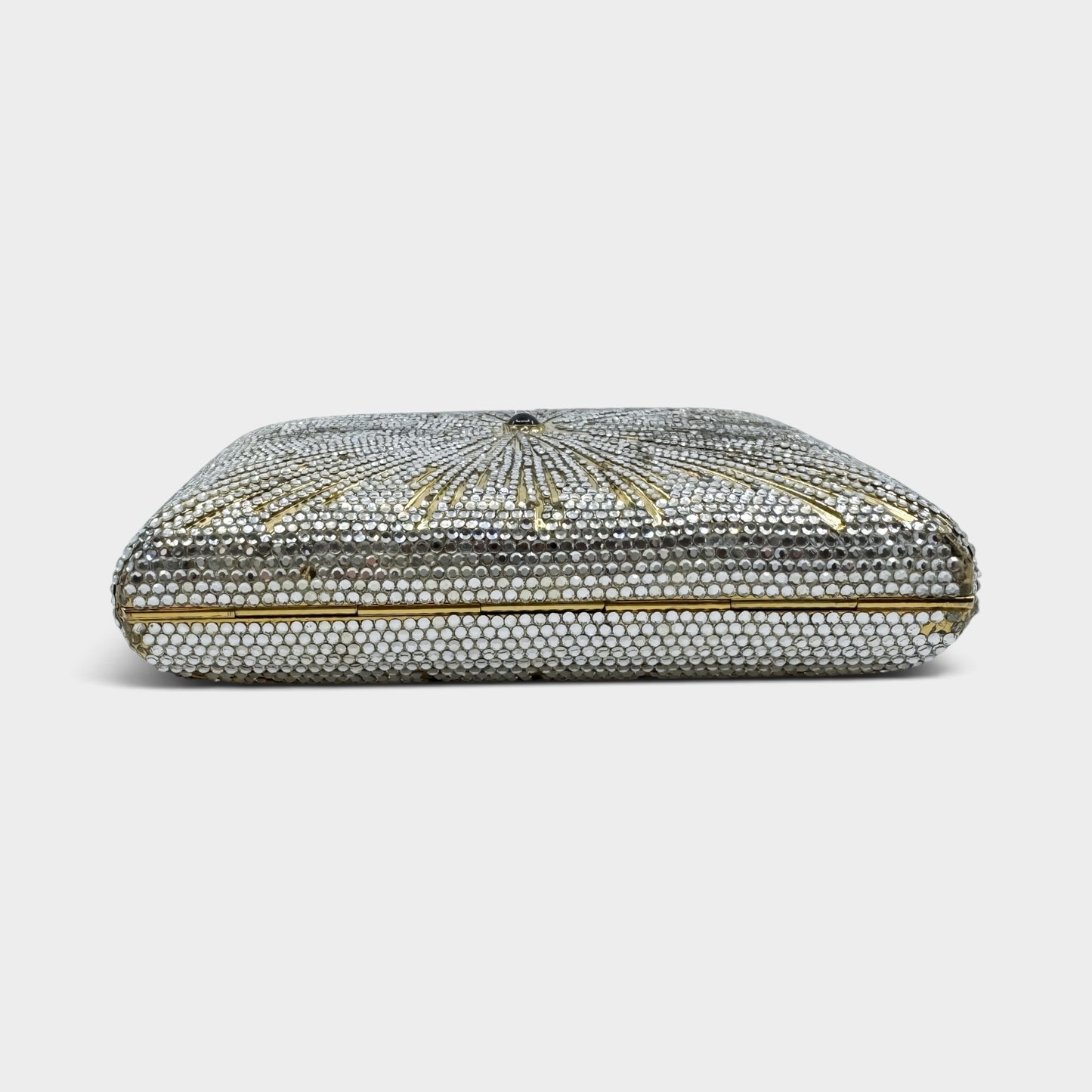 Judith Leiber Vintage Gold Starburst Box Minaudiere Clutch Bag [Rare]