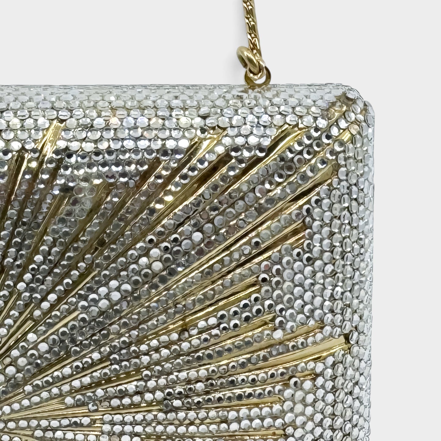 Judith Leiber Vintage Gold Starburst Box Minaudiere Clutch Bag [Rare]