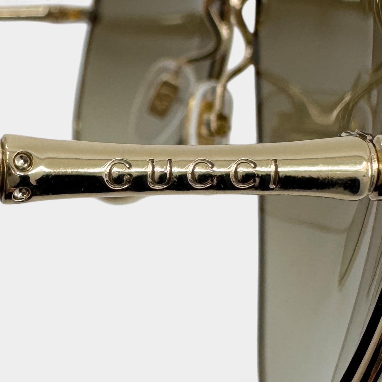 Gucci Vintage Tortoiseshell & Gold Tone Bamboo Aviator Sunglasses GG4276/S