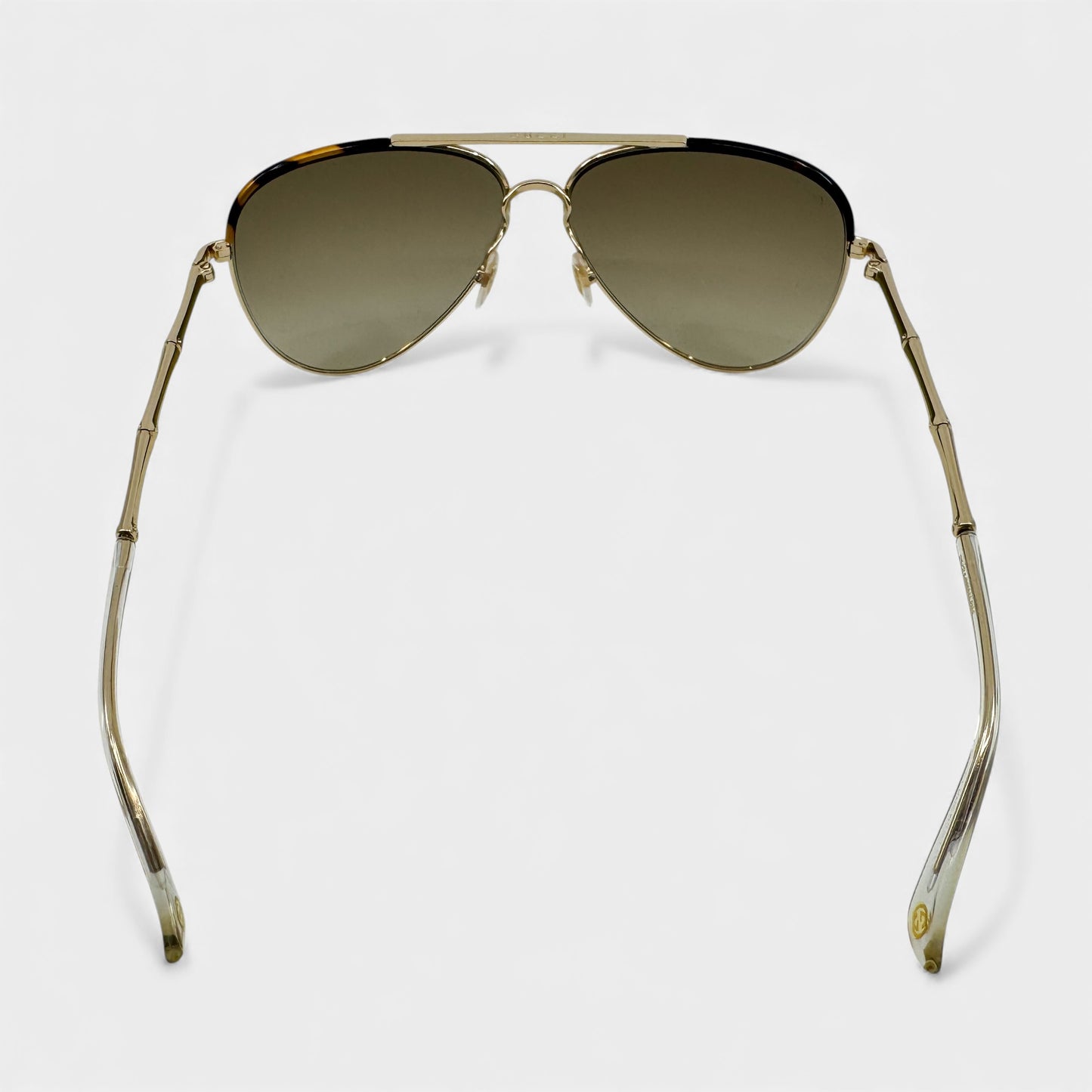 Gucci Vintage Tortoiseshell & Gold Tone Bamboo Aviator Sunglasses GG4276/S
