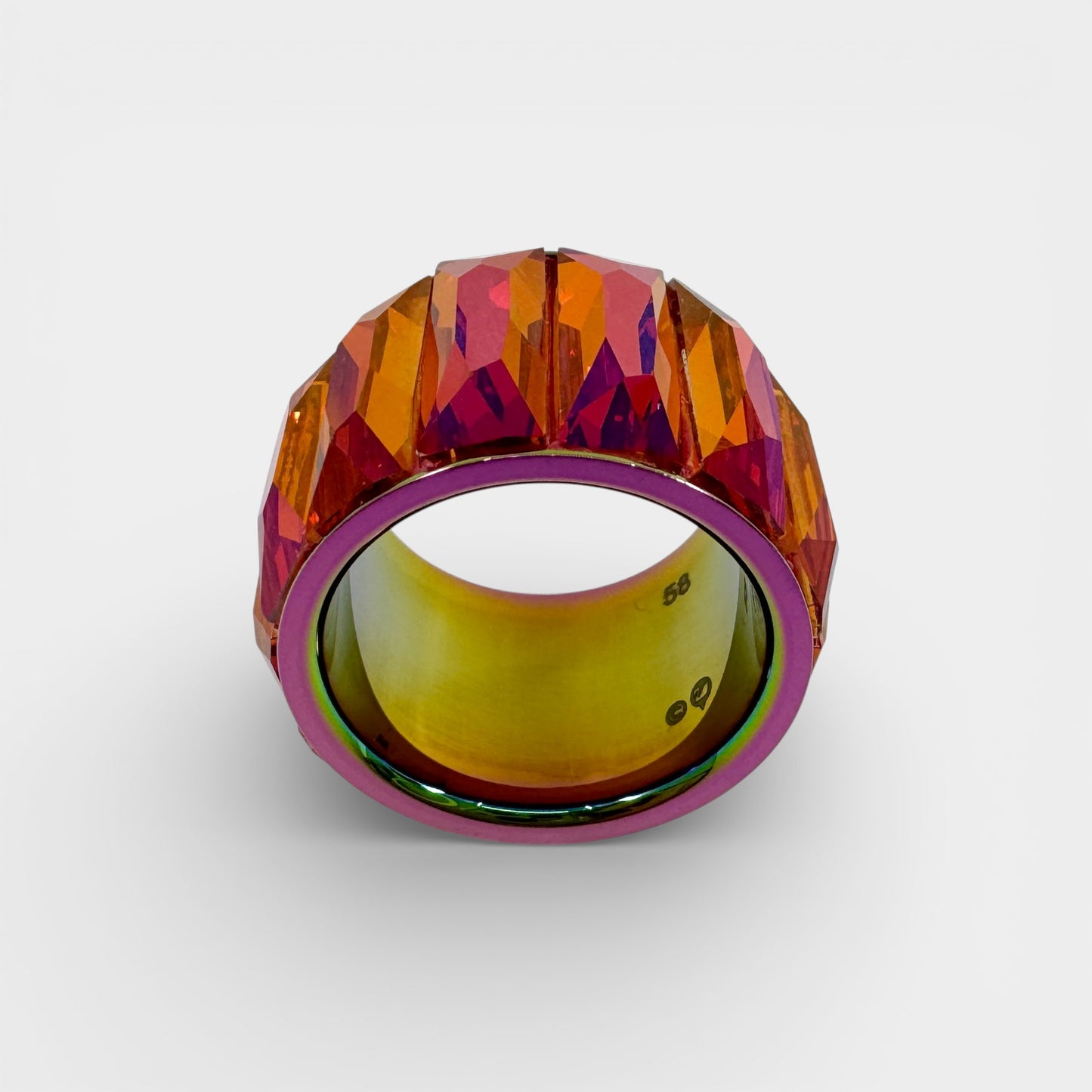 Swarovski Pink Orange Crystal Ring Size 58 [5607415]