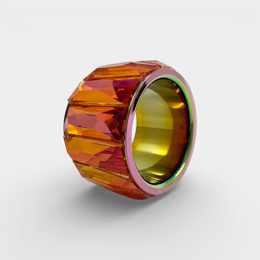 Swarovski Pink Orange Crystal Ring Size 58 [5607415]