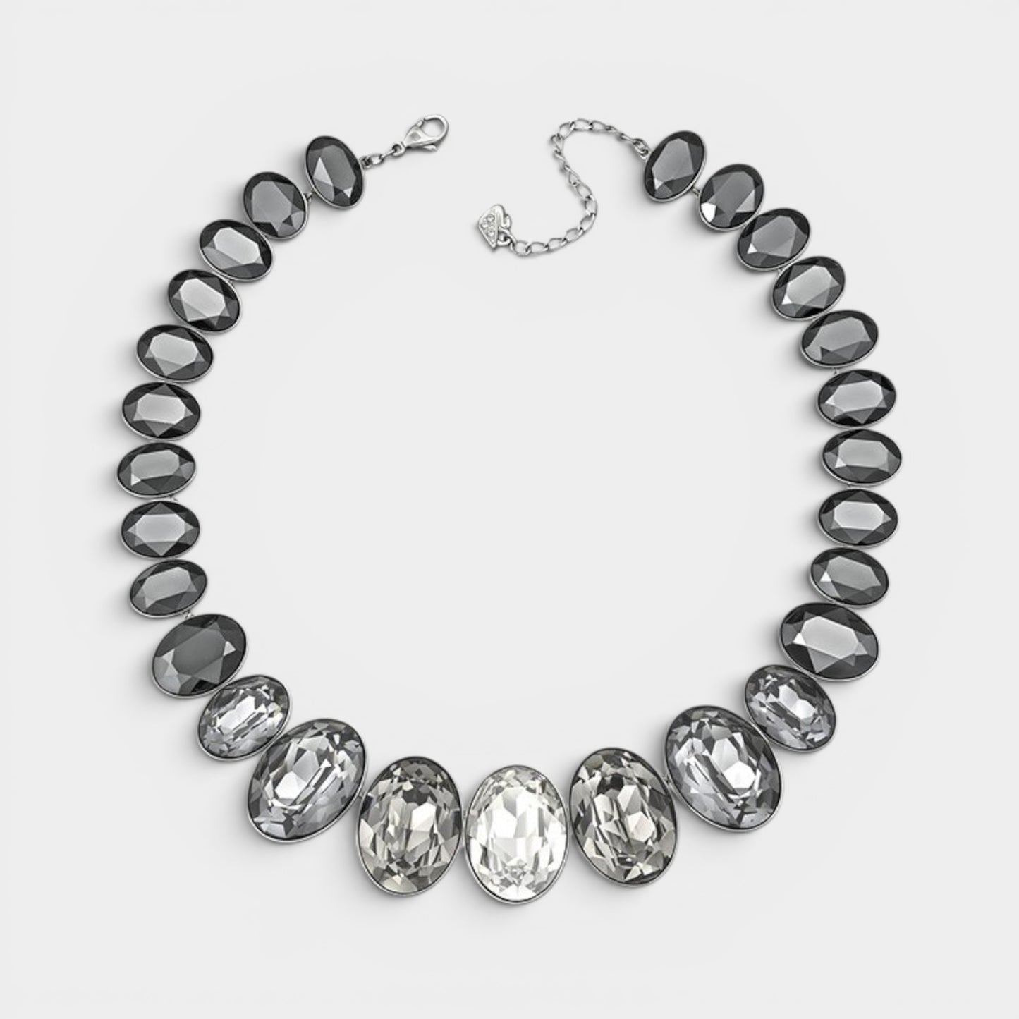 Swarovski Grey Black Silver Tone Crystal Voy Necklace [5017130]