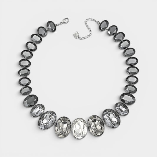 Swarovski Grey Black Silver Tone Crystal Voy Necklace [5017130]
