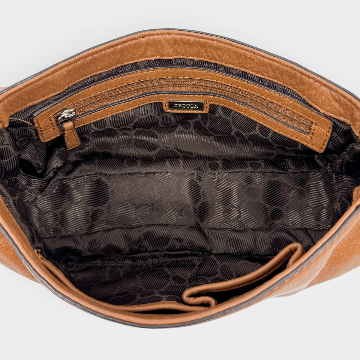 Oroton Y2K Tan Brown Leather Shoulder Bag