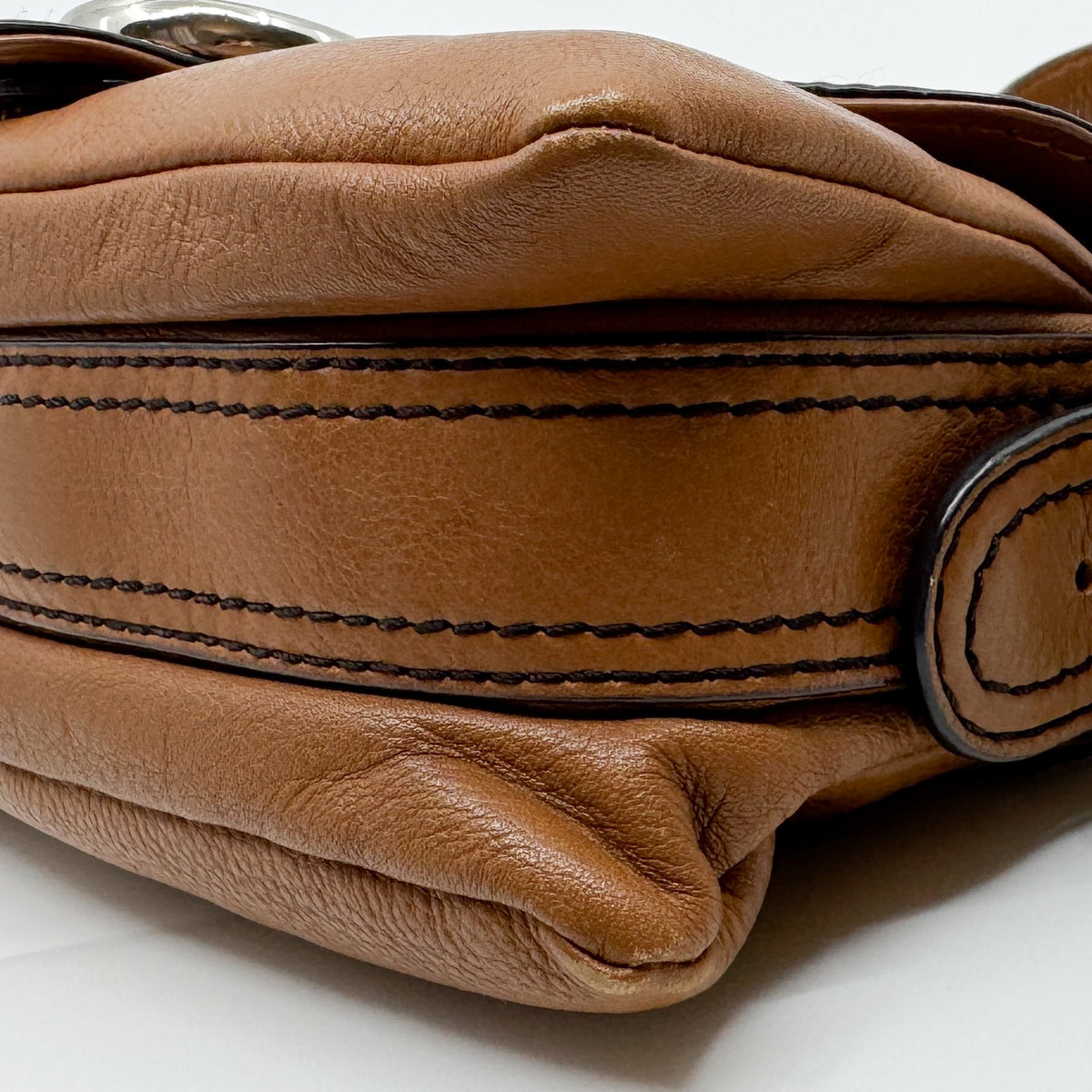 Oroton Y2K Tan Brown Leather Shoulder Bag