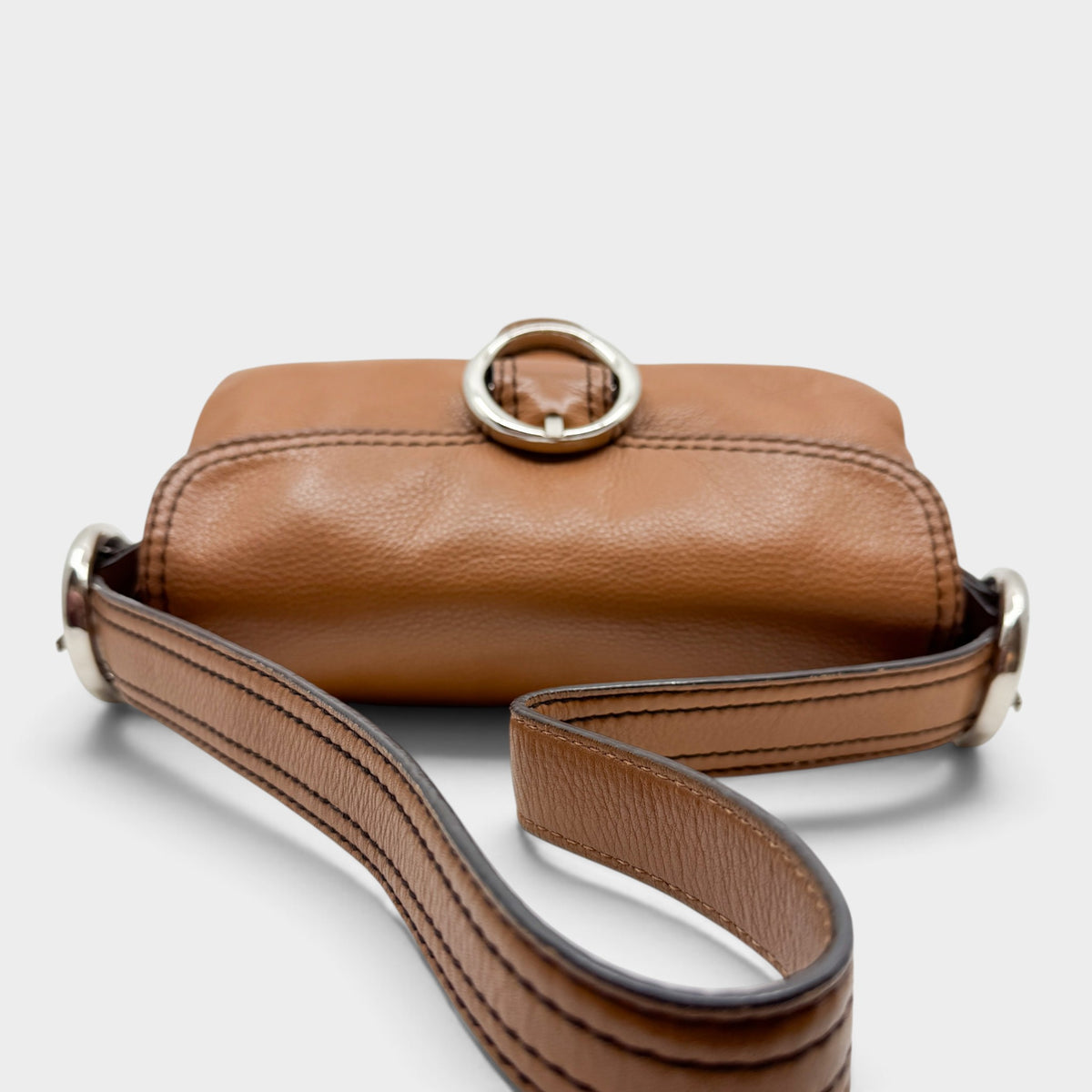 Oroton Y2K Tan Brown Leather Shoulder Bag