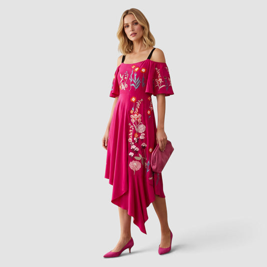 Temperley London Pink Embroidered Dress Large ~ AU14 [NEW]