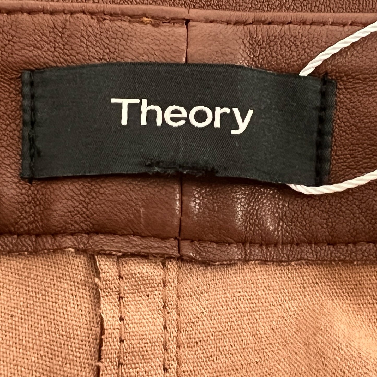 Theory Slim-Fit Brown Leather Leggings Jeans AU6 ~ AU8-10
