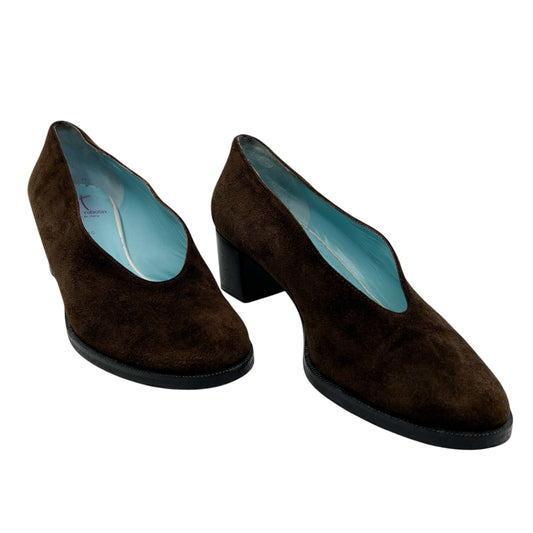 Thierry Rabotin Chocolate Suede Mid Heel Marana Pumps EU40 ~ AU9
