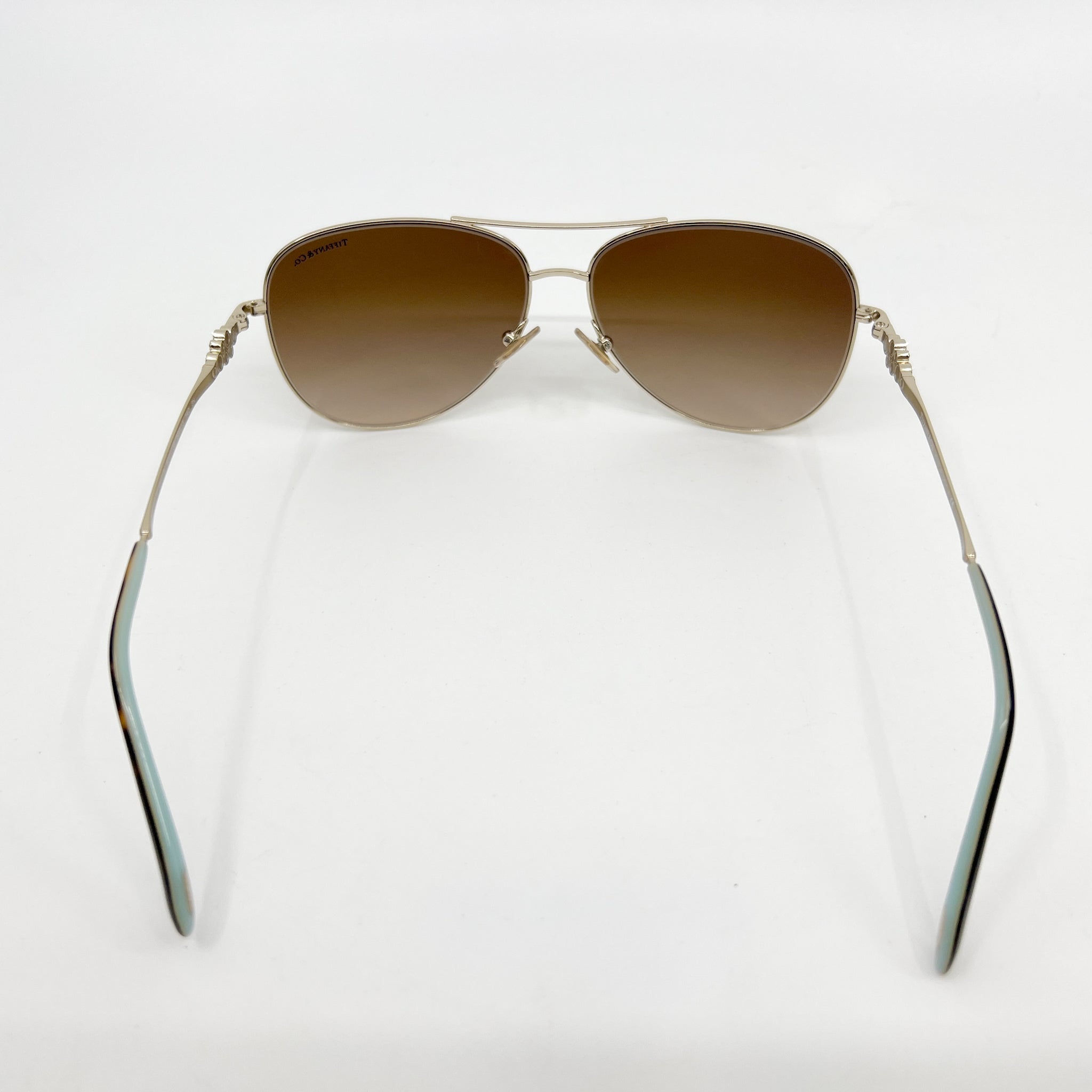 Tiffany Gold Tone Aviator Crystal Sunglasses TF3052 B Studio61 Preloved Boutique Sydney
