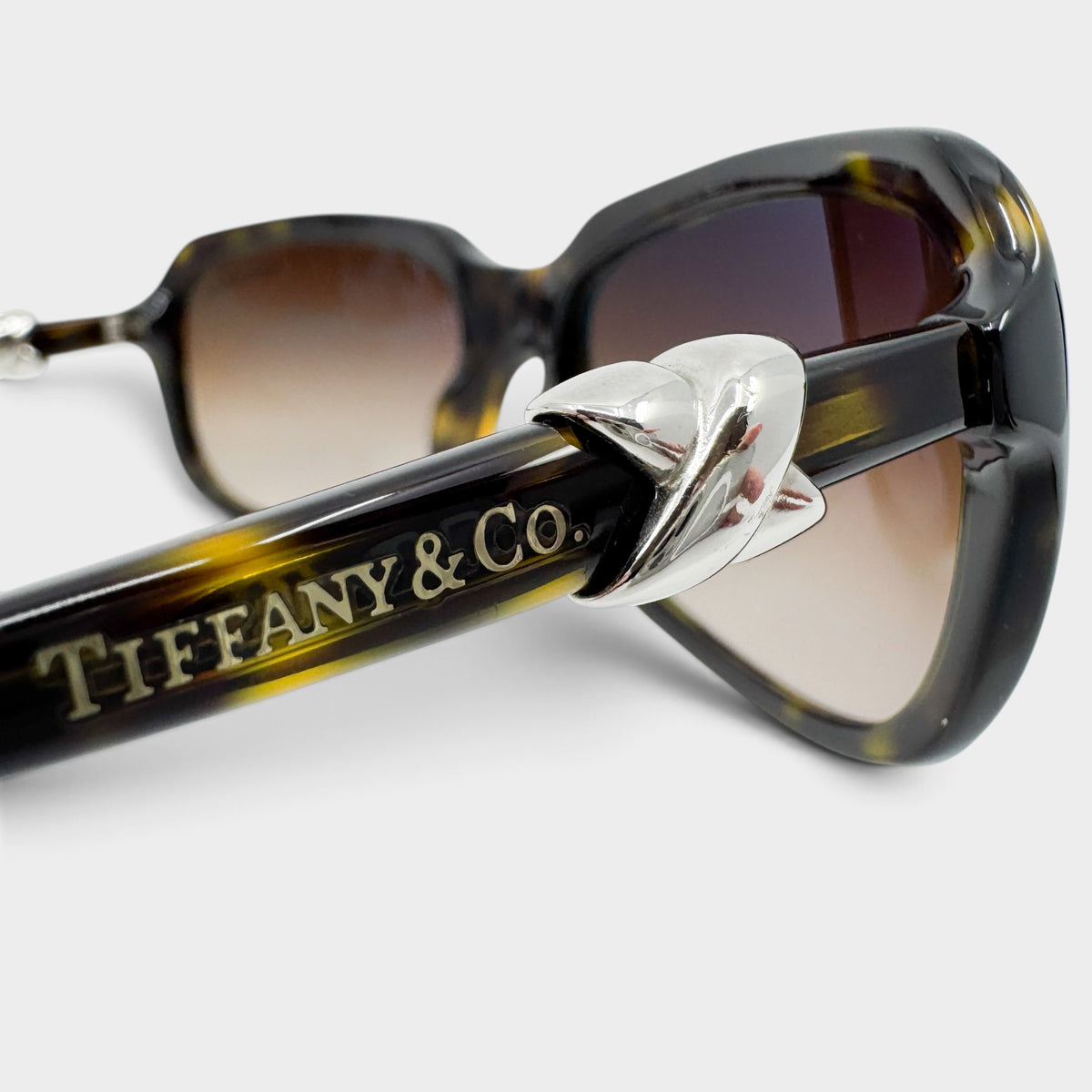 Tiffany & Co. Brown Tortoiseshell Rectangle Sunglasses [TF4023]