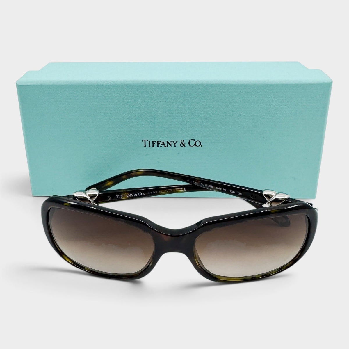Tiffany & Co. Brown Tortoiseshell Rectangle Sunglasses [TF4023]