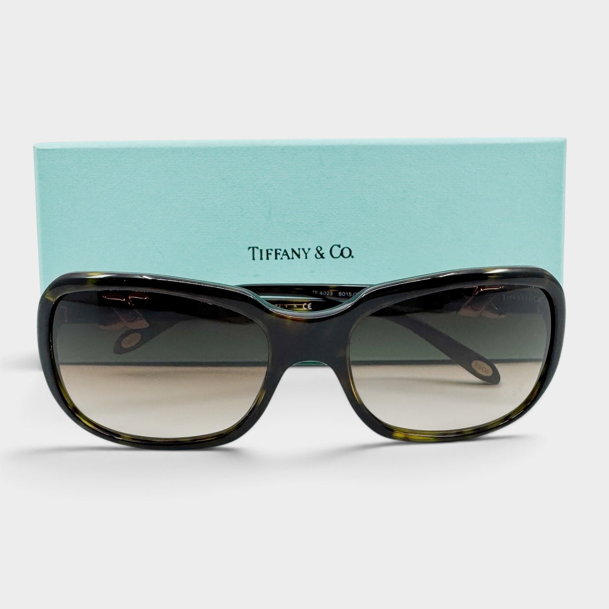 Tiffany & Co. Brown Tortoiseshell Rectangle Sunglasses [TF4023]