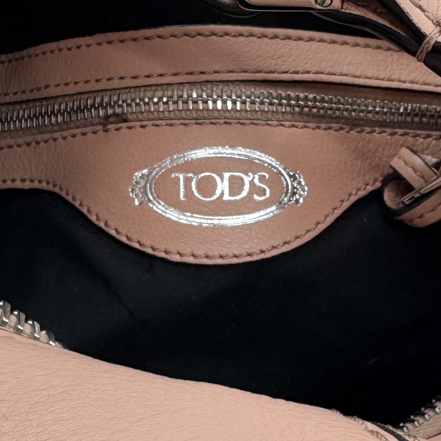 Tod's Peach Pink Leather Micky Hobo Shoulder Bag