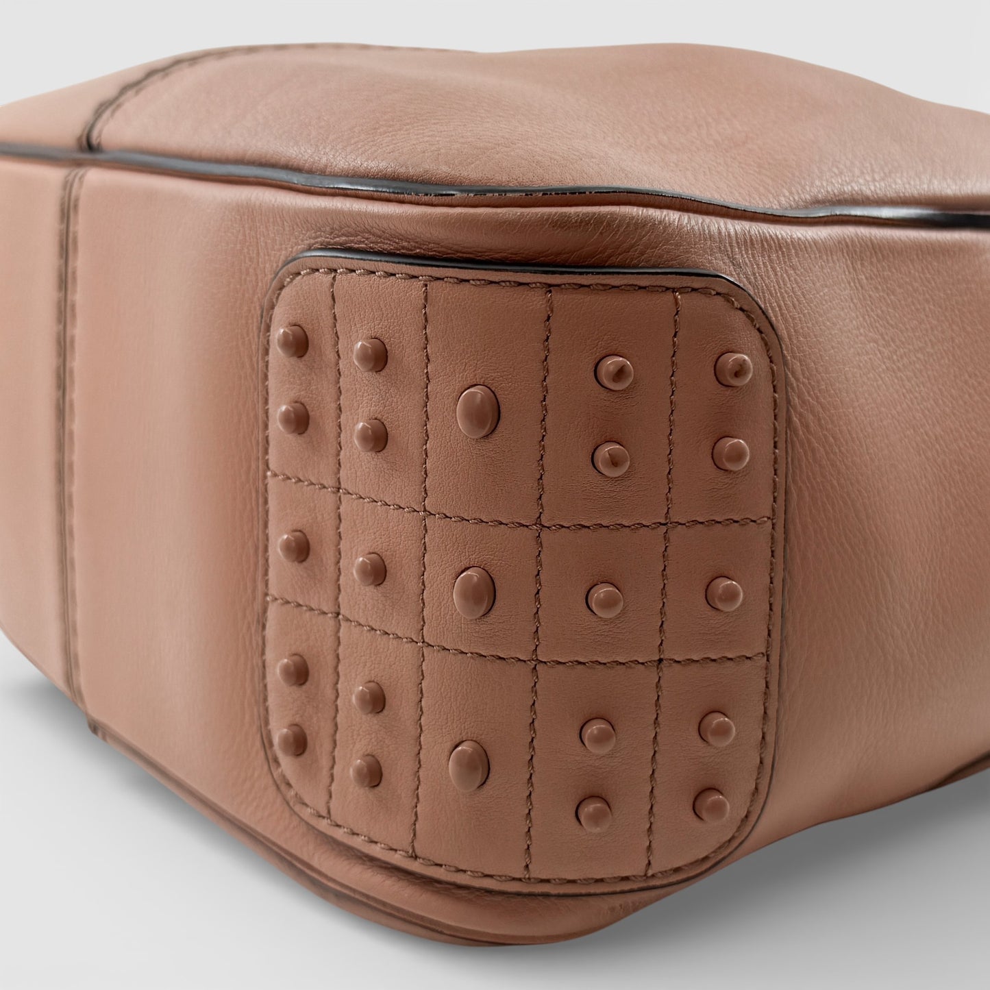 Tod's Peach Pink Leather Micky Hobo Shoulder Bag