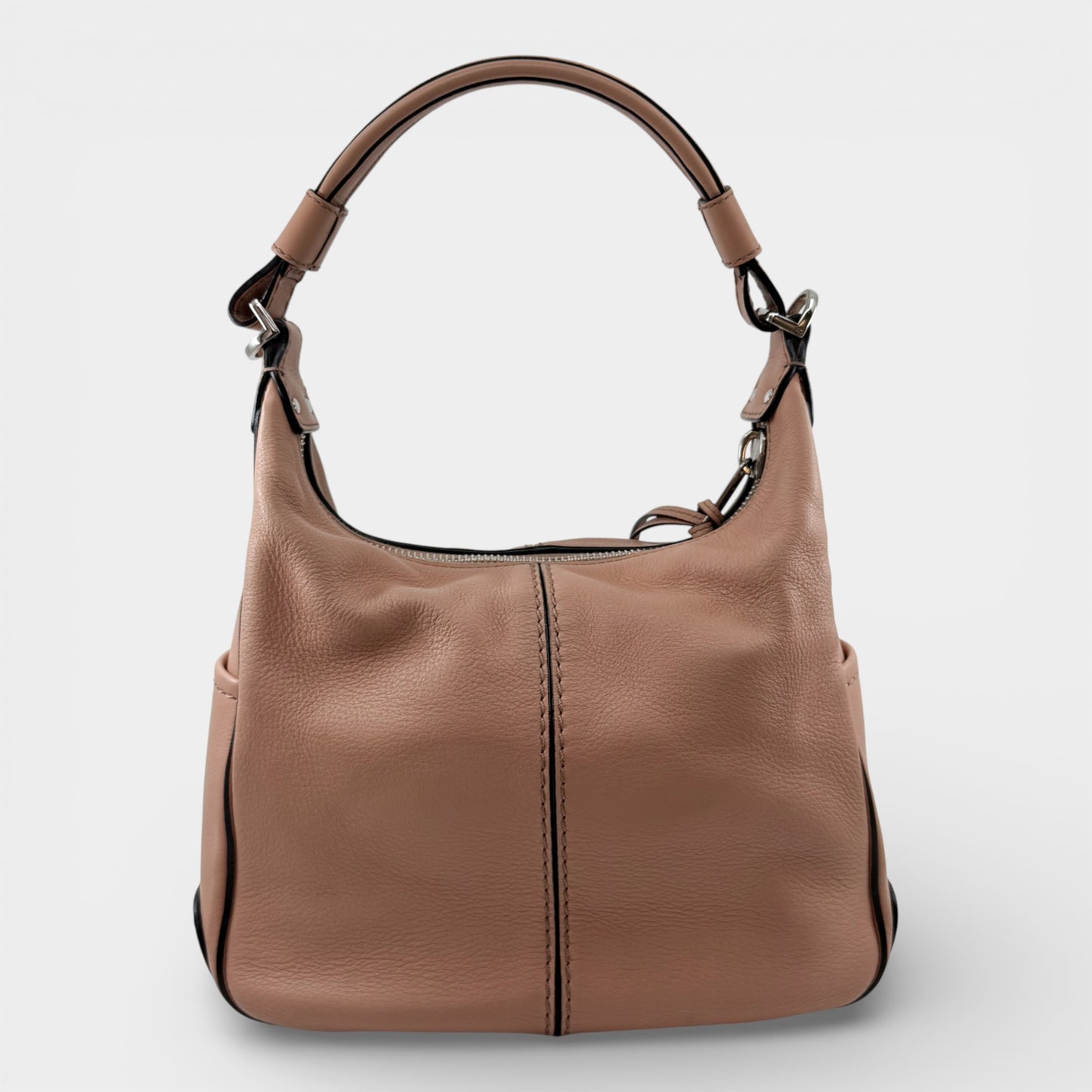 Tod's Peach Pink Leather Micky Hobo Shoulder Bag