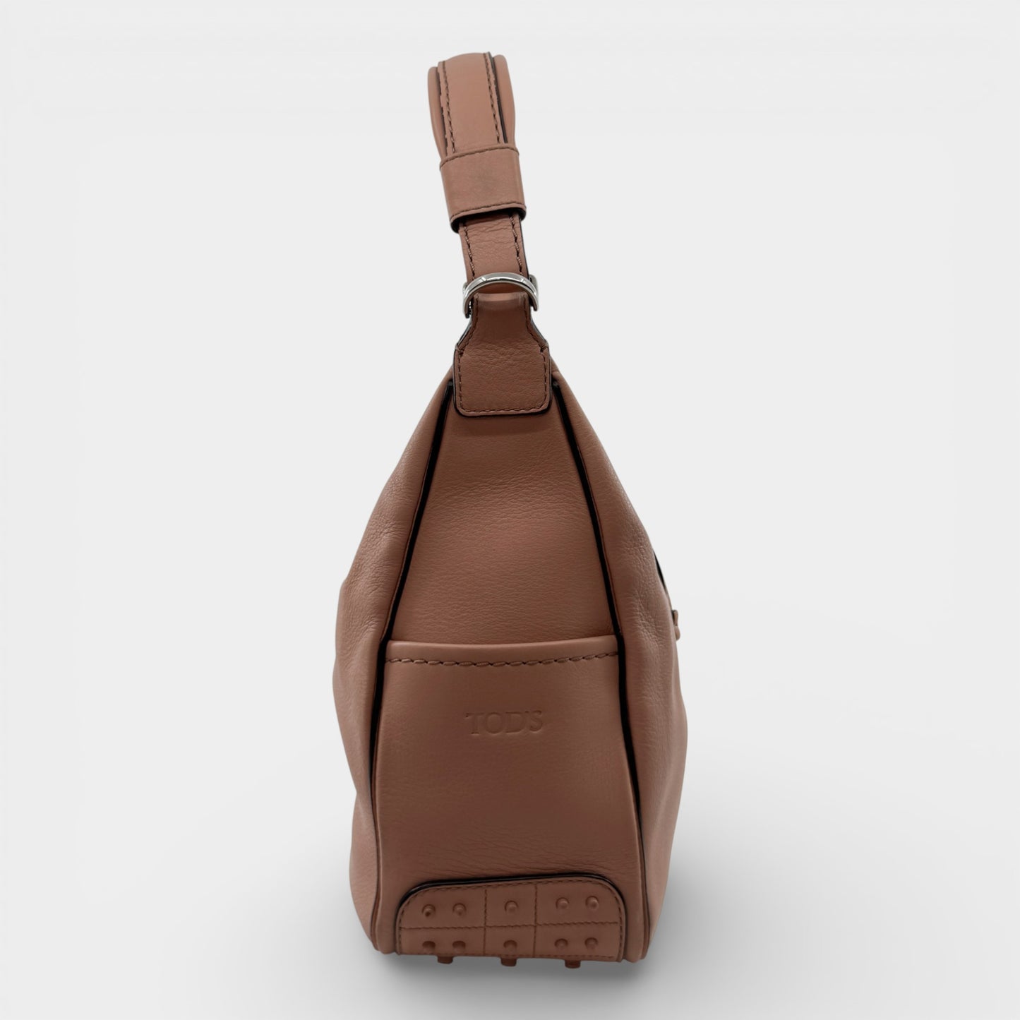 Tod's Peach Pink Leather Micky Hobo Shoulder Bag